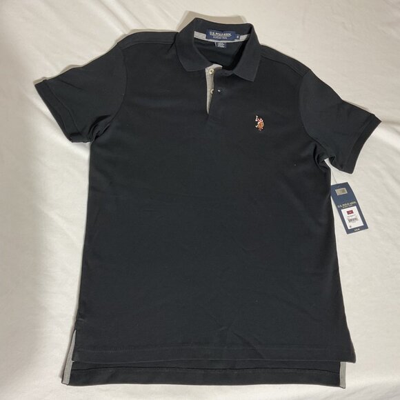 U.S. Polo Assn. Mens Black Polo Shirt With Embroidered Logo Short Sleeves Classi - Picture 2 of 6